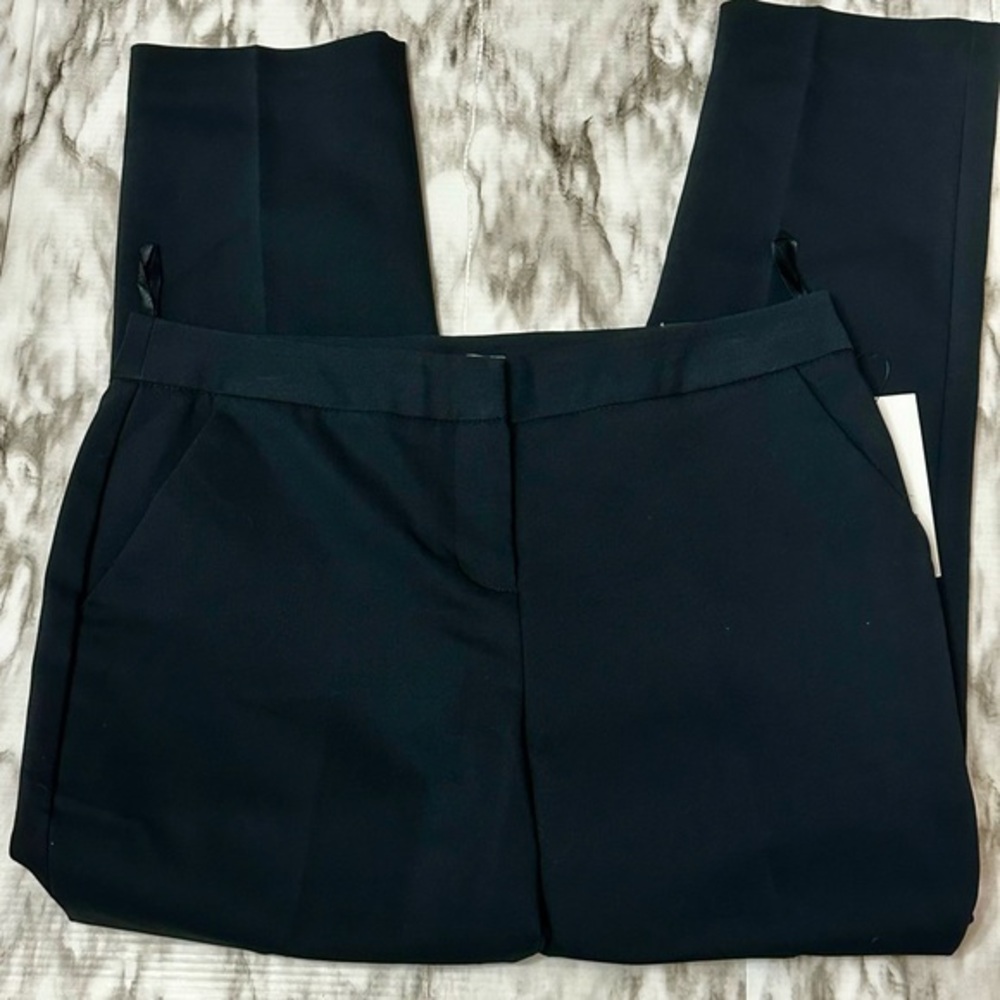 Blue Ankle Cropped Pants with Tailored Construction Elevated Classic Office Wear